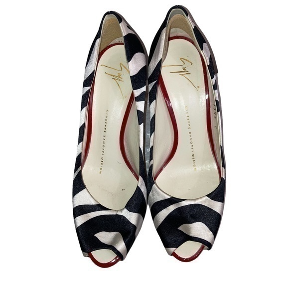 Giuseppe zanotti zebra black white red heel shoes 36 - Picture 1 of 12